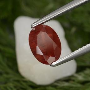 0.98 ct Red Andesine Labradorite Stone, Natural Andesine Labradorite in Oval Facet Shape for Sale