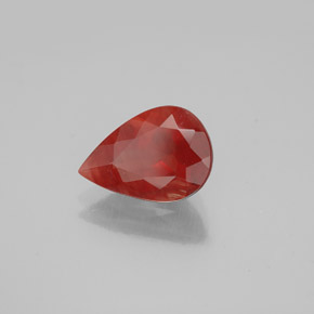 1.40 ct Red Andesine Labradorite Stone, Natural Andesine Labradorite in Pear Facet Shape for Sale