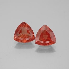 1.70 ct Orange Andesine Labradorite Gemstone, Andesine Labradorite Gem in Trillion Facet Shape for Sale.