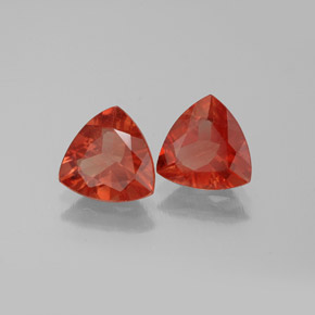 1.70 ct Orange Andesine Labradorite Stone, Natural Andesine Labradorite in Trillion Facet Shape for Sale