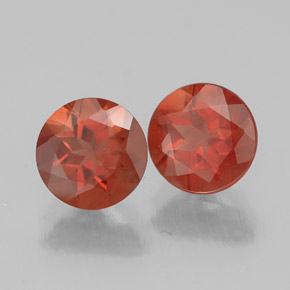 1.37 ct Orange Andesine Labradorite Stone, Natural Andesine Labradorite in Round Facet Shape for Sale