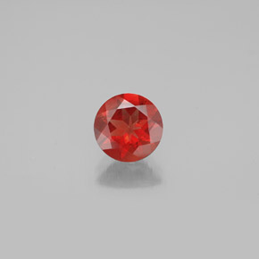 0.64 ct Orange Andesine Labradorite Gemstone, Andesine Labradorite Gem in Round Facet Shape for Sale.