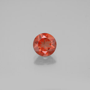 0.65 ct Orange Andesine Labradorite Gemstone, Andesine Labradorite Gem in Round Facet Shape for Sale.