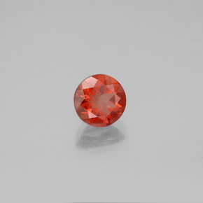 0.65 ct Orange Andesine Labradorite Stone, Natural Andesine Labradorite in Round Facet Shape for Sale