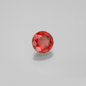 0.61 ct Orange Andesine Labradorite Stone, Natural Andesine Labradorite in Round Facet Shape for Sale
