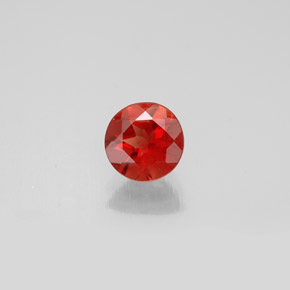 0.61 ct Orange Andesine Labradorite Gemstone, Andesine Labradorite Gem in Round Facet Shape for Sale.