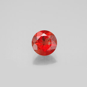 0.65 ct Orange Andesine Labradorite Gemstone, Andesine Labradorite Gem in Round Facet Shape for Sale.