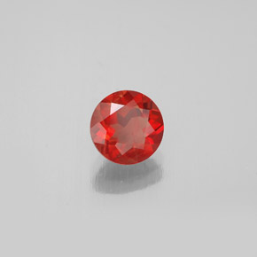 0.76 ct Orange Andesine Labradorite Stone, Natural Andesine Labradorite in Round Facet Shape for Sale