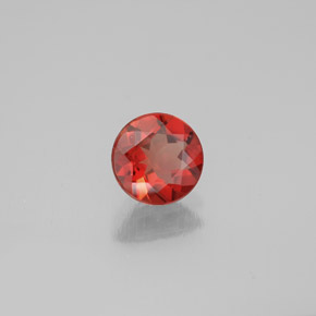 0.65 ct Orange Andesine Labradorite Stone, Natural Andesine Labradorite in Round Facet Shape for Sale