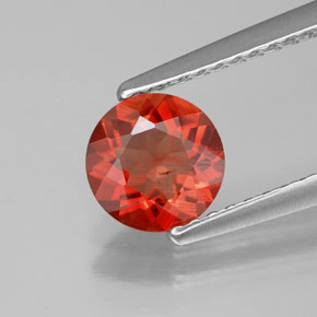 0.65 ct Orange Andesine Labradorite Gemstone, Andesine Labradorite Gem in Round Facet Shape for Sale.
