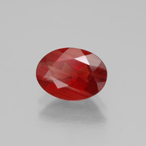 0.80 ct Red Andesine Labradorite Stone, Natural Andesine Labradorite in Oval Facet Shape for Sale