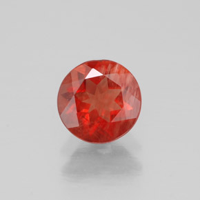 0.60 ct Red Andesine Labradorite Gemstone, Andesine Labradorite Gem in Round Facet Shape for Sale.