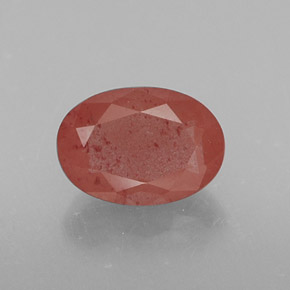 0.74 ct Red Andesine Labradorite Gemstone, Andesine Labradorite Gem in Oval Facet Shape for Sale.