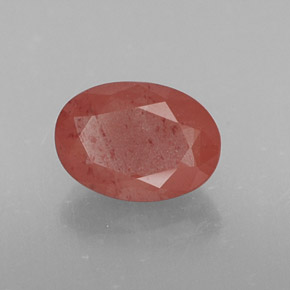 0.74 ct Red Andesine Labradorite Stone, Natural Andesine Labradorite in Oval Facet Shape for Sale