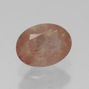 1.20 ct Orange Andesine Labradorite Stone, Natural Andesine Labradorite in Oval Facet Shape for Sale