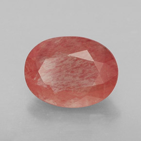 1.22 ct Red Andesine Labradorite Stone, Natural Andesine Labradorite in Oval Facet Shape for Sale