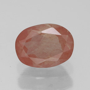 1.37 ct Red Andesine Labradorite Gemstone, Andesine Labradorite Gem in Oval Facet Shape for Sale.