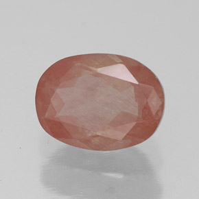 1.37 ct Red Andesine Labradorite Stone, Natural Andesine Labradorite in Oval Facet Shape for Sale