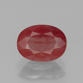 1.06 ct Red Andesine Labradorite Gemstone, Andesine Labradorite Gem in Oval Facet Shape for Sale.