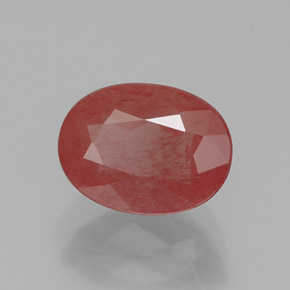 1.20 ct Red Andesine Labradorite Stone, Natural Andesine Labradorite in Oval Facet Shape for Sale