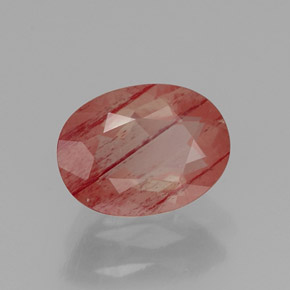 1.09 ct Red Andesine Labradorite Stone, Natural Andesine Labradorite in Oval Facet Shape for Sale