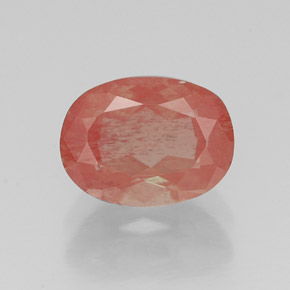 1.36 ct Red Andesine Labradorite Gemstone, Andesine Labradorite Gem in Oval Facet Shape for Sale.