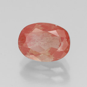1.36 ct Red Andesine Labradorite Stone, Natural Andesine Labradorite in Oval Facet Shape for Sale