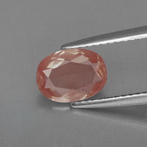 1.07 ct Red Andesine Labradorite Gemstone, Andesine Labradorite Gem in Oval Facet Shape for Sale.