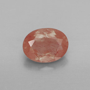 0.85 ct Red Andesine Labradorite Gemstone, Andesine Labradorite Gem in Oval Facet Shape for Sale.