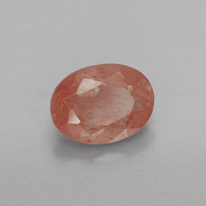 0.85 ct Red Andesine Labradorite Stone, Natural Andesine Labradorite in Oval Facet Shape for Sale