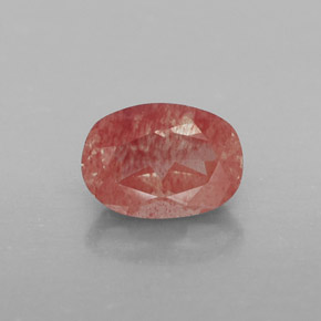 0.78 ct Red Andesine Labradorite Gemstone, Andesine Labradorite Gem in Oval Facet Shape for Sale.