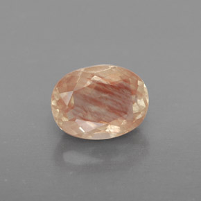 1.49 ct Red Andesine Labradorite Gemstone, Andesine Labradorite Gem in Oval Facet Shape for Sale.