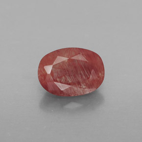 0.90 ct Red Andesine Labradorite Gemstone, Andesine Labradorite Gem in Oval Facet Shape for Sale.