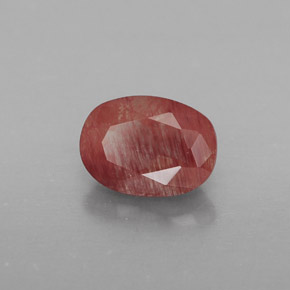 0.90 ct Red Andesine Labradorite Stone, Natural Andesine Labradorite in Oval Facet Shape for Sale