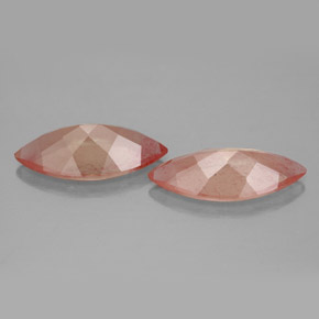 Andesine Labradorite Gemstone in 14 x 7 mm (calibrated) Size for Sale, Andesine Labradorite Stone in Honey Orange Color