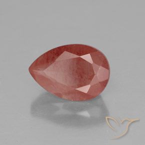 2.02 ct Red Andesine Labradorite Stone, Natural Andesine Labradorite in Pear Facet Shape for Sale