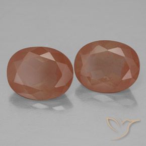 5.18 ctw Orange Andesine Labradorite Stones, Natural Andesine Labradorite in Oval Facet Shape for Sale