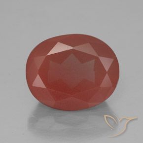 Labradorite andésine rouge de 3,84 ct, coupe ovale de 11,1 x 9,1 mm du Congo, Photo A