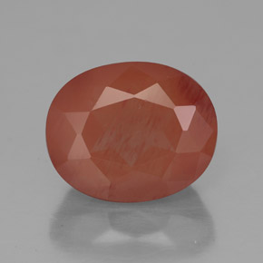 4.21 ct Red Andesine Labradorite Gemstone, Andesine Labradorite Gem in Oval Facet Shape for Sale.