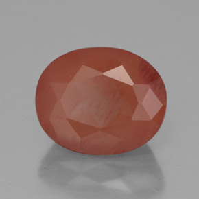 4.21 ct Red Andesine Labradorite Stone, Natural Andesine Labradorite in Oval Facet Shape for Sale