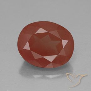 Labradorite andésine rouge de 3,83 ct, coupe ovale de 11,2 x 9,1 mm du Congo, Photo A