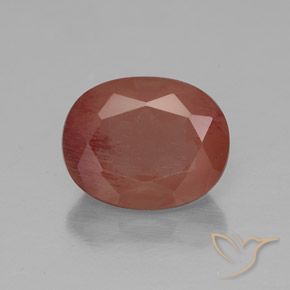 Labradorite andésine rouge de 3,01 ct, coupe ovale de 10,3 x 8,3 mm du Congo, Photo A