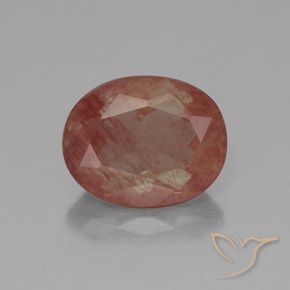 Labradorite andésine rouge de 2,63 ct, coupe ovale de 10,2 x 8,2 mm du Congo, Photo A