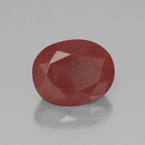 2.84 ct Red Andesine Labradorite Stone, Natural Andesine Labradorite in Oval Facet Shape for Sale