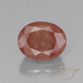 Labradorite andésine rouge de 2,46 ct, coupe ovale de 9,2 x 7,4 mm du Congo, Photo A