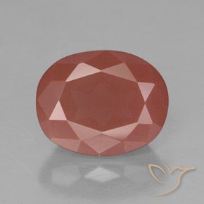 Labradorite andésine rouge de 2,59 ct, coupe ovale de 10 x 7,9 mm du Congo, Photo A