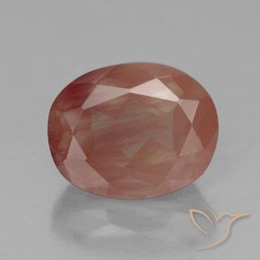 Labradorite andésine rouge de 2,94 ct, coupe ovale de 10,2 x 8,1 mm du Congo, Photo A