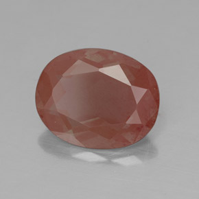 2.40 ct Red Andesine Labradorite Stone, Natural Andesine Labradorite in Oval Facet Shape for Sale