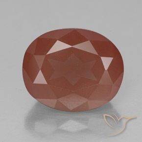 Labradorite andésine rouge de 3,99 ct, coupe ovale de 11,1 x 9,1 mm du Congo, Photo A