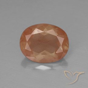 Labradorite andésine orange de 2,59 ct, coupe ovale de 10,2 x 8,2 mm du Congo, Photo A